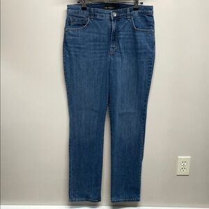 Lee Instantly Slims Relaxed Fit Straight Leg High Rise Denim Jeans 10 Medium